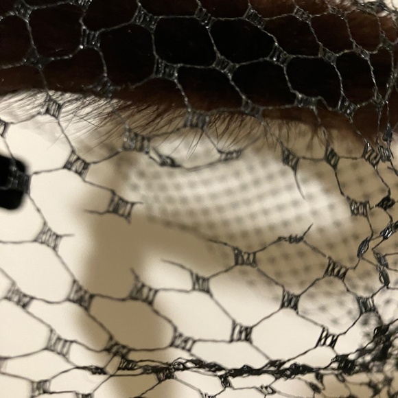 Mink Mahogany Brown Velvet Headband Hat with Blusher - Picture 5 of 6